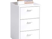 FMD Bedside Cabinet with 3 Drawers White