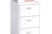 FMD Bedside Cabinet with 3 Drawers White