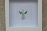 Seaglass picture, Home decor, Gift. Angel picture. Handmade seaglass picture.