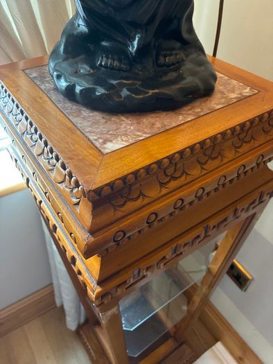 Wooden and glass stand