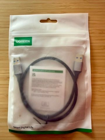 UGREEN Data Transfer USB 3.0 Type A Male to Male SuperSpeed Transfer Cable for External Hard Drive, WD My Cloud, DVD, Laptop Cooler and Blu-ray Disc Player, etc (0.5m) - NEW