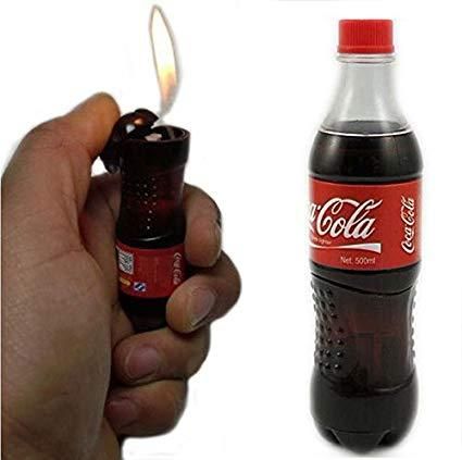 Refillable Butane Gas Cigarette Lighters Coke Cola CokeCola Bottle Cigarette Shape Novelty Lighter Smoking Accessories