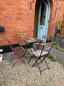 Garden Set - Slatted Wooden Table & 4 Chairs