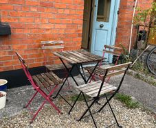 Garden Set - Slatted Wooden Table & 4 Chairs