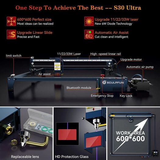 SCULPFUN S30 Ultra 22W Laser Engraver