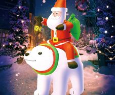 6 FT Christmas Inflatable Decoration Santa Riding Bear with gift bag,LED Lights Holiday Blow Up Yard Decoration,for Holiday Xmas Party,Indoor,Outdoor,Garden,Yard Lawn Winter Decor (FREE POSTAGE)