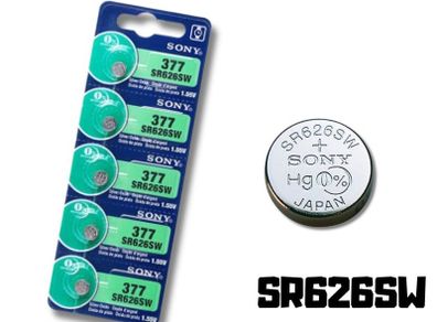 Sony AG4 LR626 377 SR626SW 1.55V Alkaline Batteries 5pcs