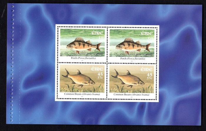 2001 Ireland Freshwater Fish Commemorative Stamp Booklet Mint Never Hinged (MNH). Photos of contents shown.