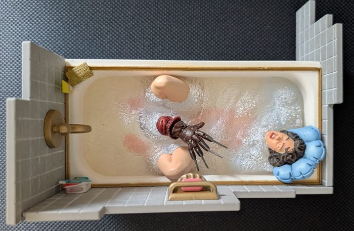Nightmare on Elm Street - Nancy in the Bath with Freddy Krueger - highly collectible