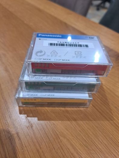 3x Panasonic DVMUJIC red, green and yellow. Mini DV. Unopened. 60 ME 60/90.