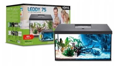 Aquael LEDDY Day & Night 75 Black 2.0 Aquarium Set