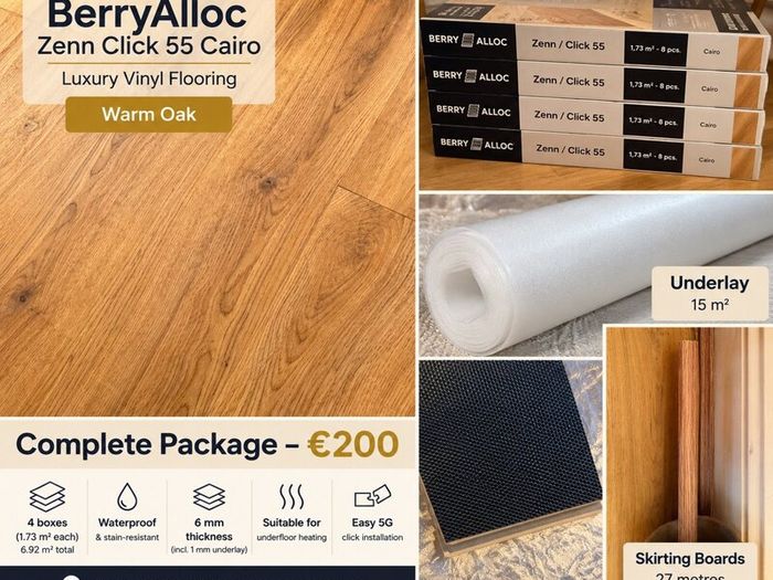 Luxury Vinyl Flooring 6.92m + Extras