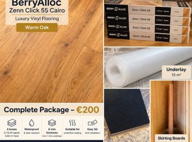 Luxury Vinyl Flooring 6.92m + Extras