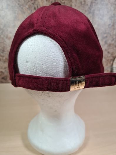 River Island velvet baseball cap hat womens girls burgundy gold