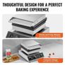 Commercial Waffle Maker, 2PCS Rectangle Waffle Baker Machine, 2000W Non-Stick Stainless Steel Belgian Waffle Iron with Temp and Time Control, Handle, for Restaurant Bakery Snack Bar Family Image 4