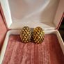 Vintage Golden Tone Oval Earrings Image 2