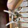 Unique Vintage Wooden African Tribal Art Decor Hand made bowl on Tripod folding Stand Image 7