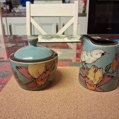 Jug,sugar bowl, and 2 mugs