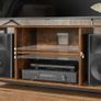 TV cabinet with open compartments 40 x 120 x 50 cm vintagebrown-black Image 3