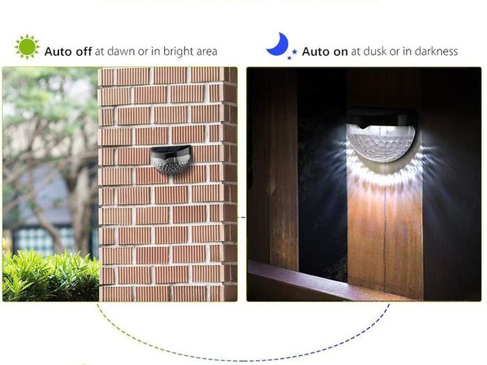 Solar Fence Lights, Decorative Lights LED Garden Lights, Waterproof Solar Lights Wireless Outdoor Lights for Garden, Fence, Patio(4 Pack)