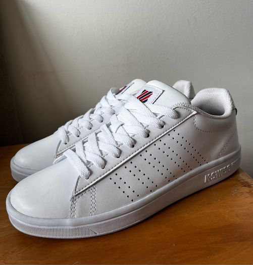 K-Swiss White Leather Court Shoes