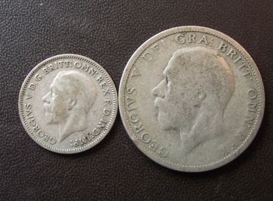 Great Britain. George VI. Silver Florin & 6 Pence (1933)