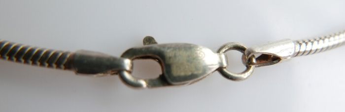 Vintage 925 Sterling Silver Necklace With N Pendant length 16" - 12,5g