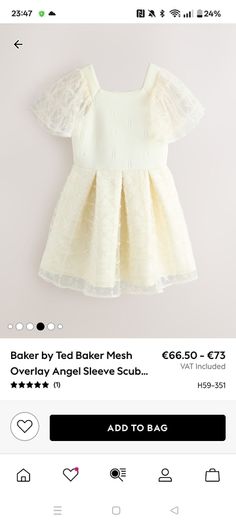 Ted Baker yellow dress mesh overlay angel sleeve