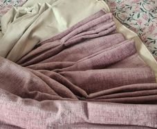 Dusty pink Pinch pleat large window curtains