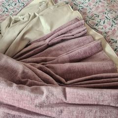 Dusty pink Pinch pleat large window curtains