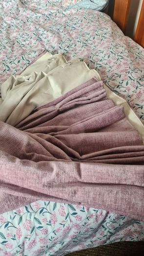 Dusty pink Pinch pleat large window curtains