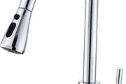 Kitchen Sink Mixer Tap with Pull Down Sprayer Chrome, Single Handle High Arc Pull Out Kitchen Taps, Single Level Solid Brass Kitchen Faucet (FREE POSTAGE)