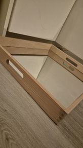 Tickit wooden safe mirror tray