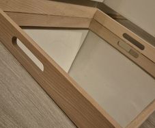 Tickit wooden safe mirror tray