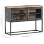 Sideboard Grey 100x30x70 cm Solid Acacia Wood Image 7