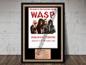 WASP Vintage Concert Poster + Ticket Dublin S.F.X Centre 1986 Reproduction Print