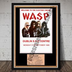 WASP Vintage Concert Poster + Ticket Dublin S.F.X Centre 1986 Reproduction Print