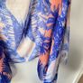 GUESS Tropical Print Winter Accent Scarf | Royal Blue & Peach Lightweight Wrap Image 3