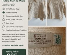 Aran Sweater Market - 100% Merino Wool Aran Sweater