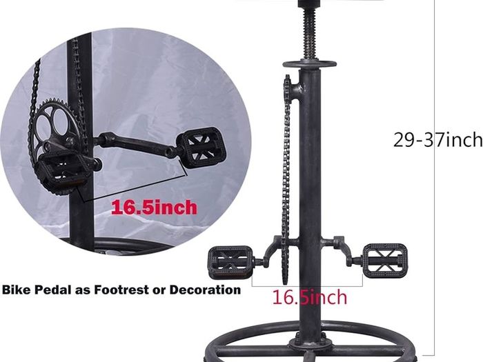 NEW SALE | Set of 2 Industrial Bar Stool-Swivel Vintage Coffee Kitchen Dining Island Chair-Bike Pedal Footrest-Extra Tall Pub Height Adjustable
