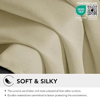 Blackout Curtains Thick Thermal Insulated Eyelet Curtains for Living Room, 274x229cm (HxW), Navy Blue, 2 Panels