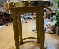 Vintage Round Brass Top Side  Occasional Table