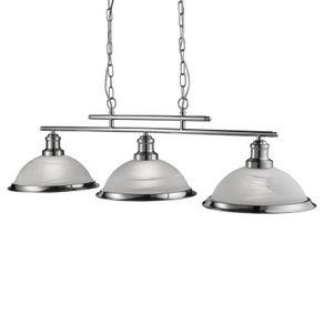 Bistro Ceiling Light, Satin Silver, 3 bulb