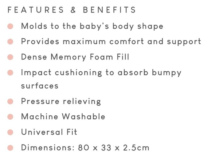 Memory foam pram liner