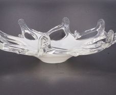 Vintage Large Lavorazione Arte Murano Hand Blown Glass Bowl