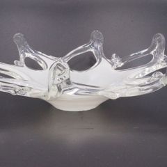 Vintage Large Lavorazione Arte Murano Hand Blown Glass Bowl
