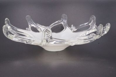 Vintage Large Lavorazione Arte Murano Hand Blown Glass Bowl