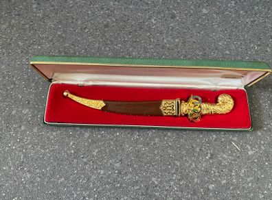 Rare Los Angeles 1984 Ceremonial dagger in sheath - Saudi Arabian Olympic Committee jambiya/dagger letter opener