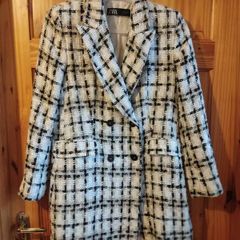 Zara tweed blazer coat