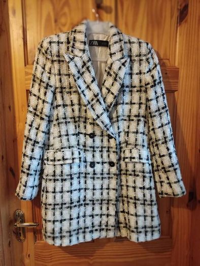Zara tweed blazer coat